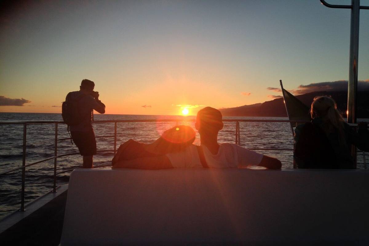Sunset On Catamaran On The Madeira Island
