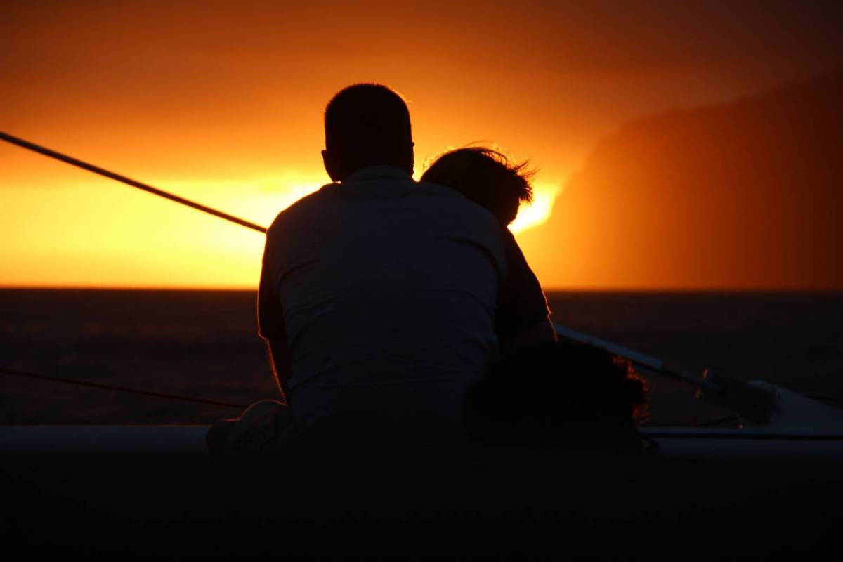 Sunset On Catamaran On The Madeira Island