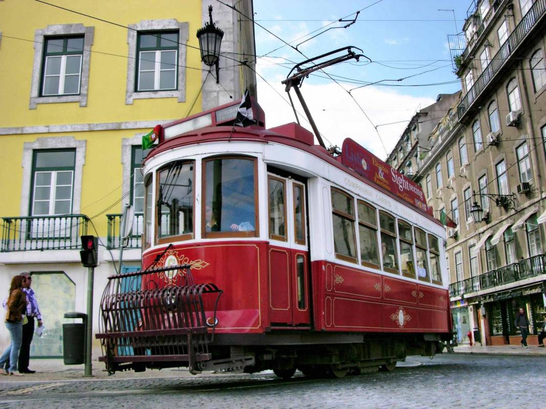 Red tramcar