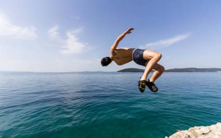 Cliff Jumping And Deep Water Soloing In Split, Croatia