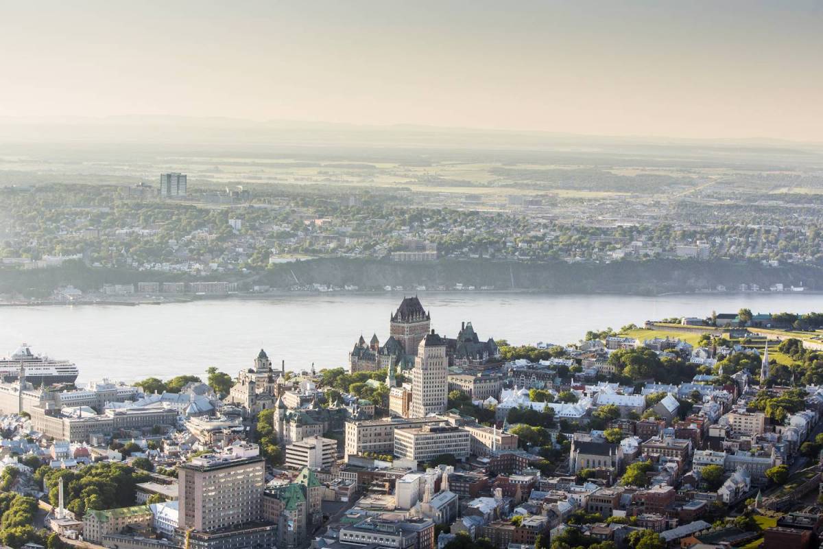 Quebec - The City And The River By Sky