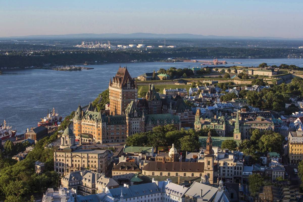Quebec - The City And The River By Sky