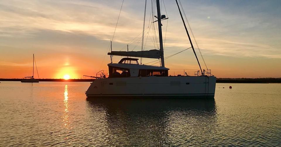 From Faro: Private Sunset Tour On Sailing Catamaran In Ria Formosa